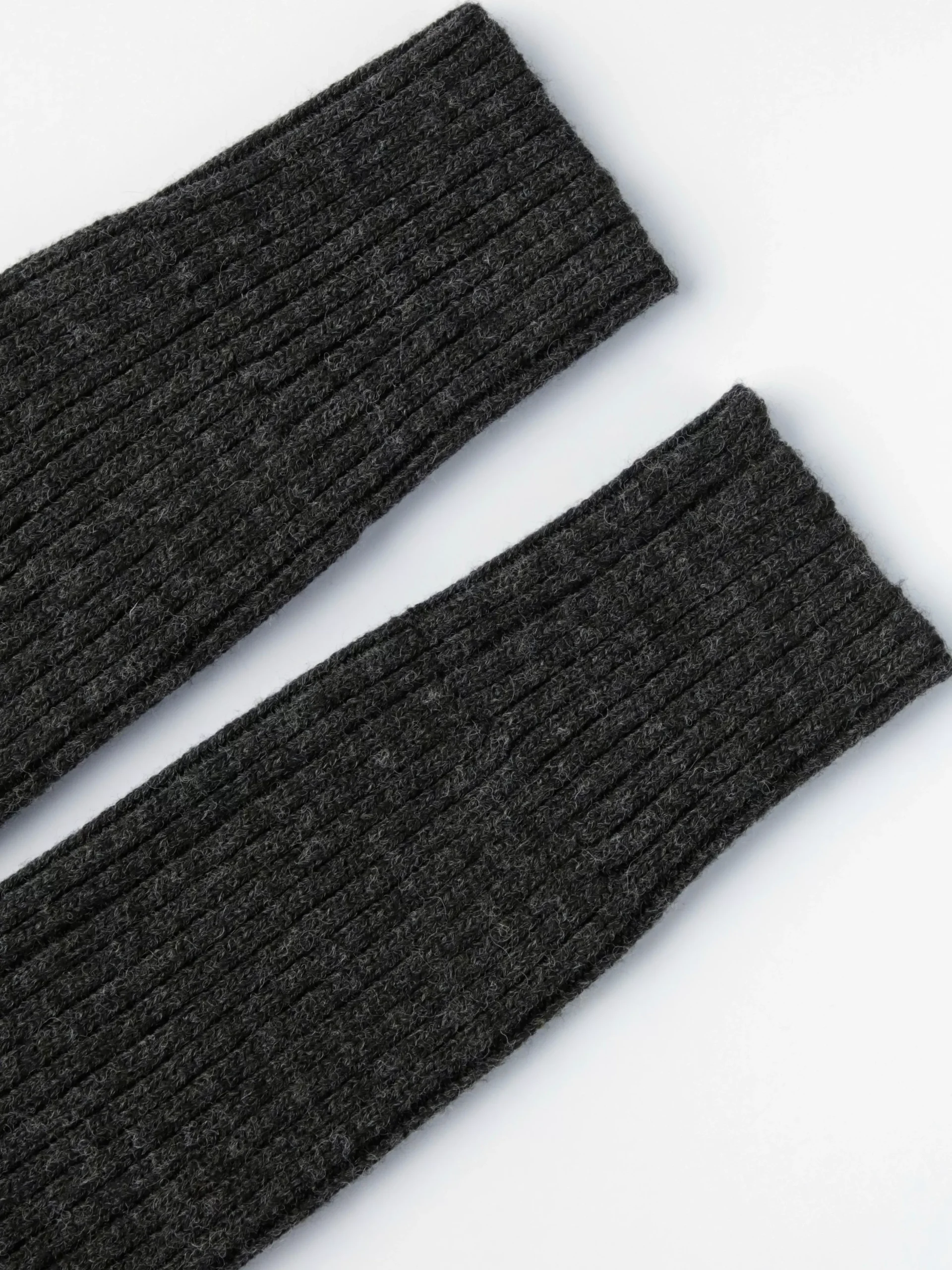 Strumpor>Lindex Ribbstickade Benvarmare Offblack Melange