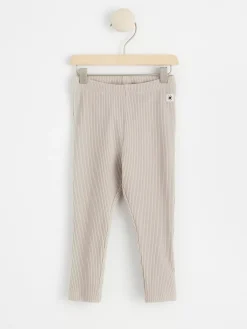 Byxor & Leggings>Lindex Ribbstickade Leggings Light Grey