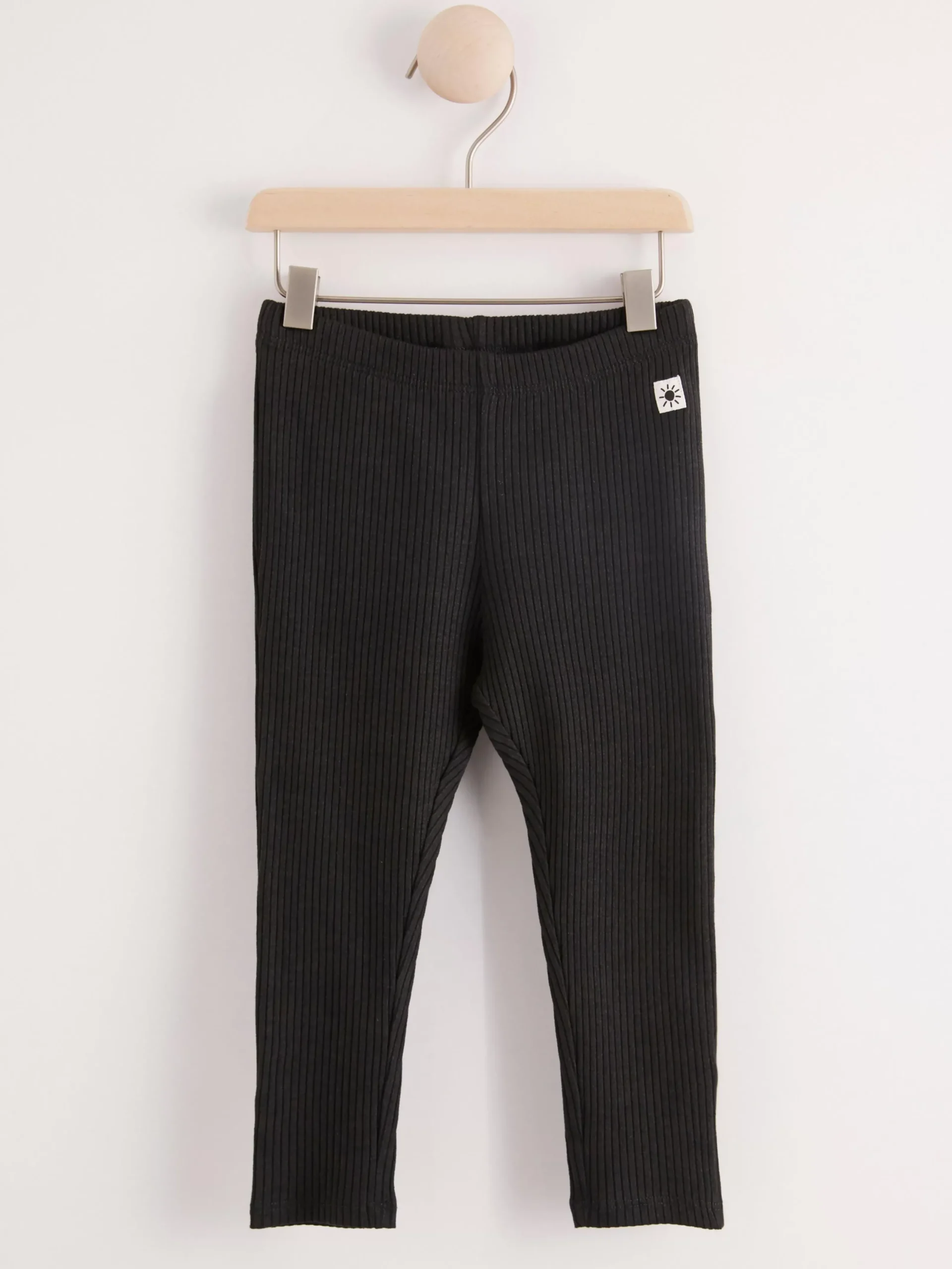 Byxor & Leggings>Lindex Ribbstickade Leggings Off Black