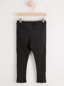 Byxor & Leggings>Lindex Ribbstickade Leggings Off Black