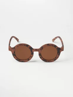 Accessoarer>Lindex Runda, Skoldpaddsfargade Solglasogon Dark Beige