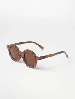 Accessoarer>Lindex Runda, Skoldpaddsfargade Solglasogon Dark Beige