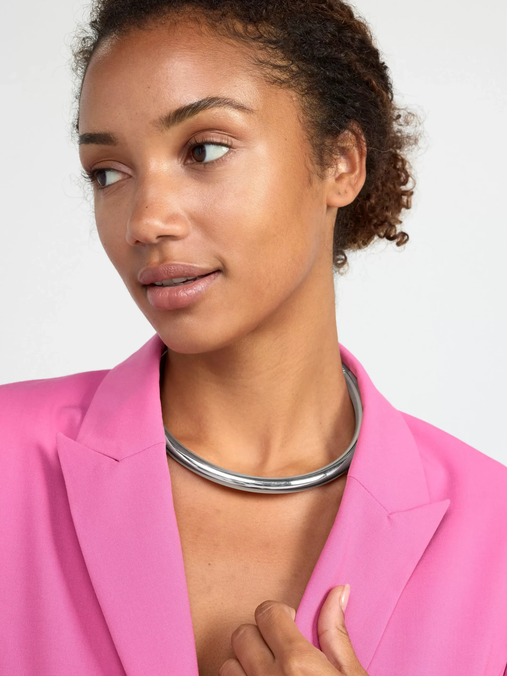 Accessoarer>Lindex Runt Metallhalsband Silver