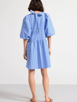 Klänningar>Lindex Rutig Backeboljaklanning Light Blue