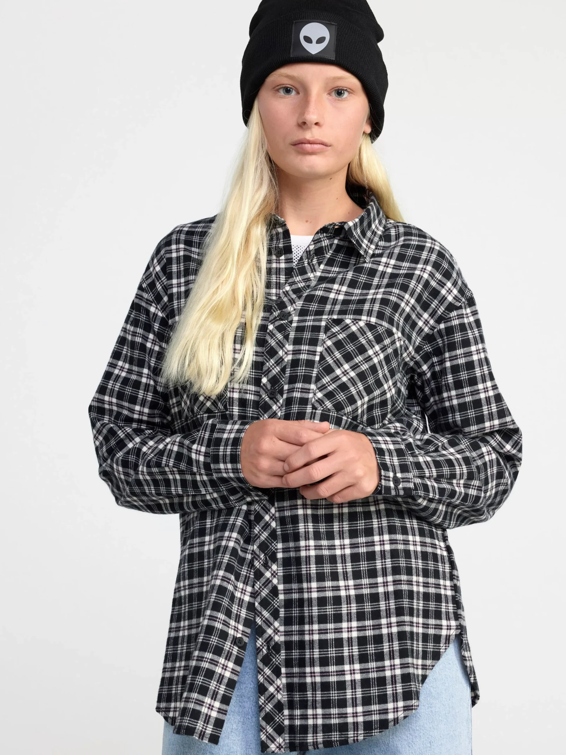 Skjortor & Blusar>Lindex Rutig Flanellskjorta Med Lang Arm Black