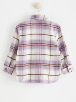 Tröjor & Cardigans>Lindex Rutig Skjortjacka Light Dusty Lilac