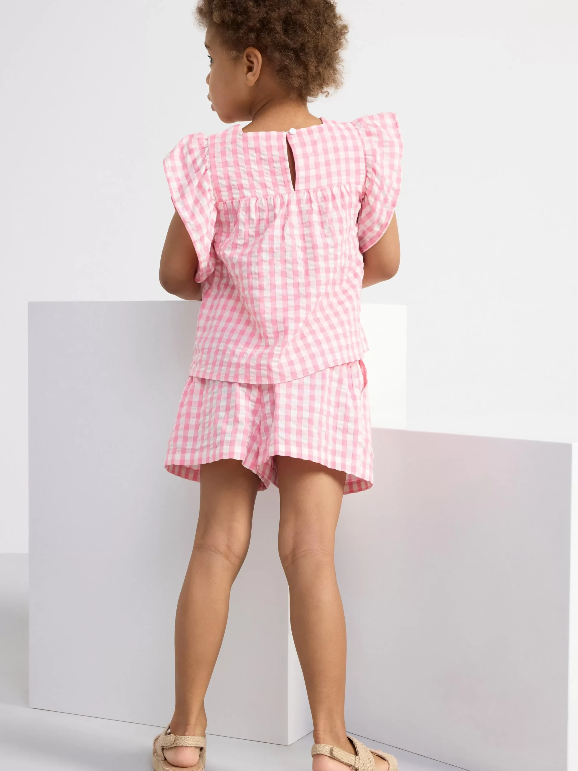 Toppar & T-Shirts>Lindex Rutig Topp I Backebolja Pink