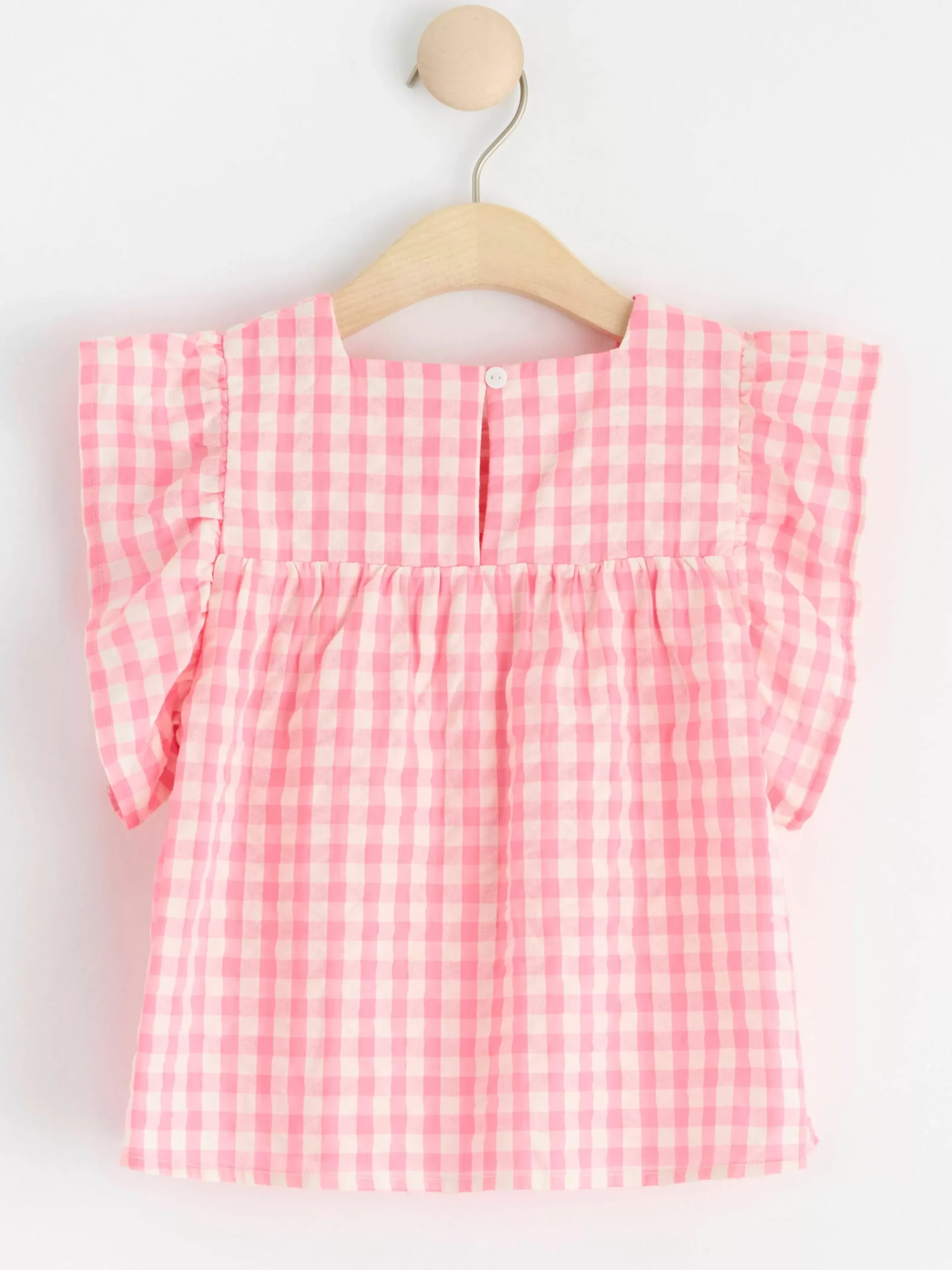 Toppar & T-Shirts>Lindex Rutig Topp I Backebolja Pink