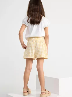 Byxor & Leggings>Lindex Rutiga Shorts I Backebolja Light Dusty Yellow