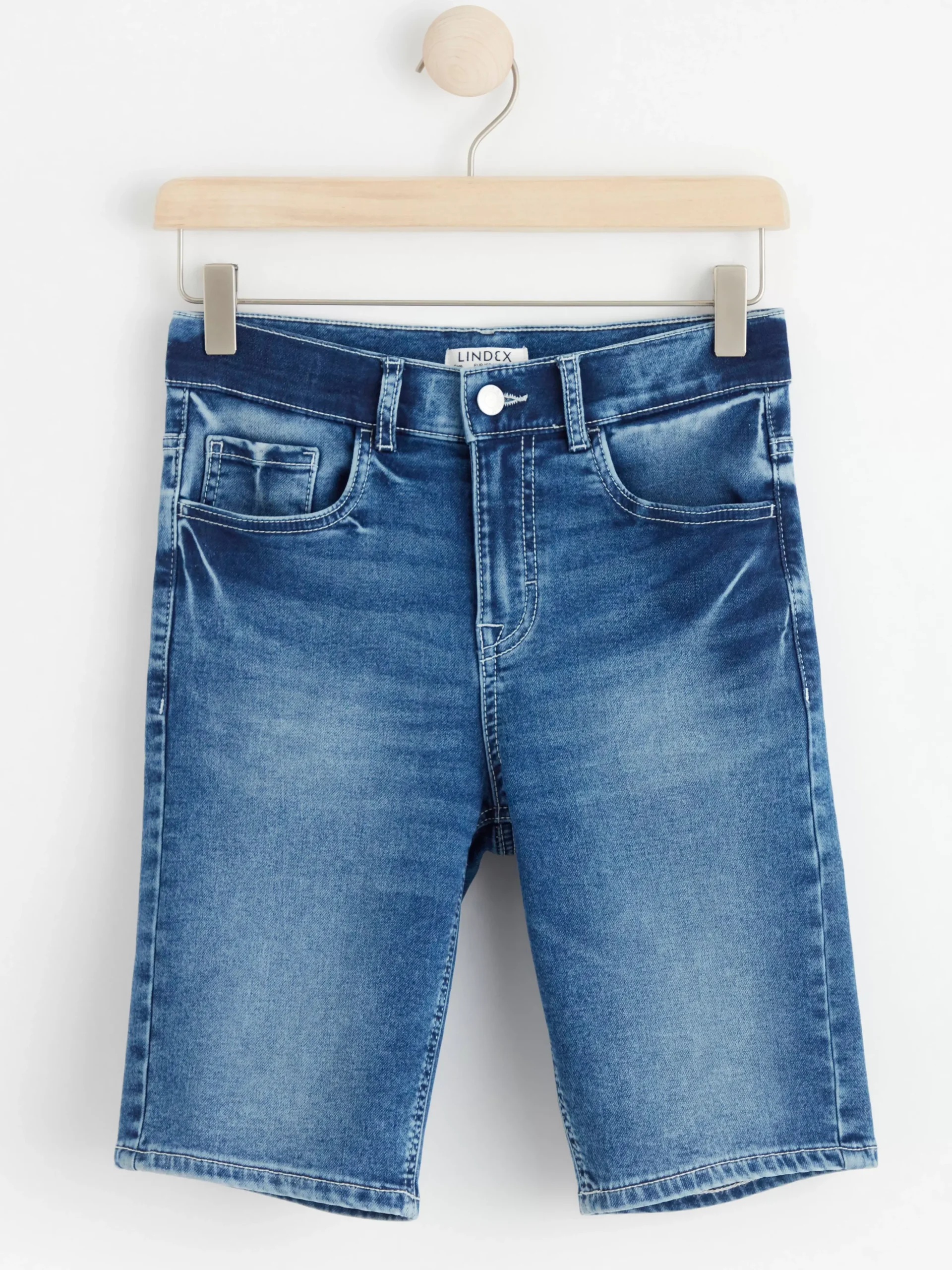Byxor & Leggings>Lindex Sam Jeansshorts Med Normalhog Midja Och Smal Passform Denim