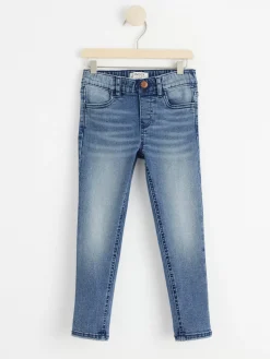Jeans>Lindex Sam Superstretchiga Pull-Up-Jeans Med Slim Fit Och Normalhog Midja Denim