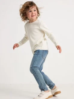 Jeans>Lindex Sam Superstretchiga Pull-Up-Jeans Med Slim Fit Och Normalhog Midja Light Denim