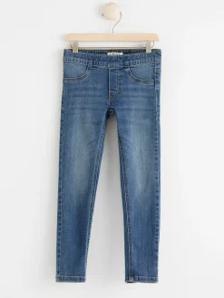 Jeans>Lindex Sara Slim Jeans Med Normalhog Midja Dark Denim
