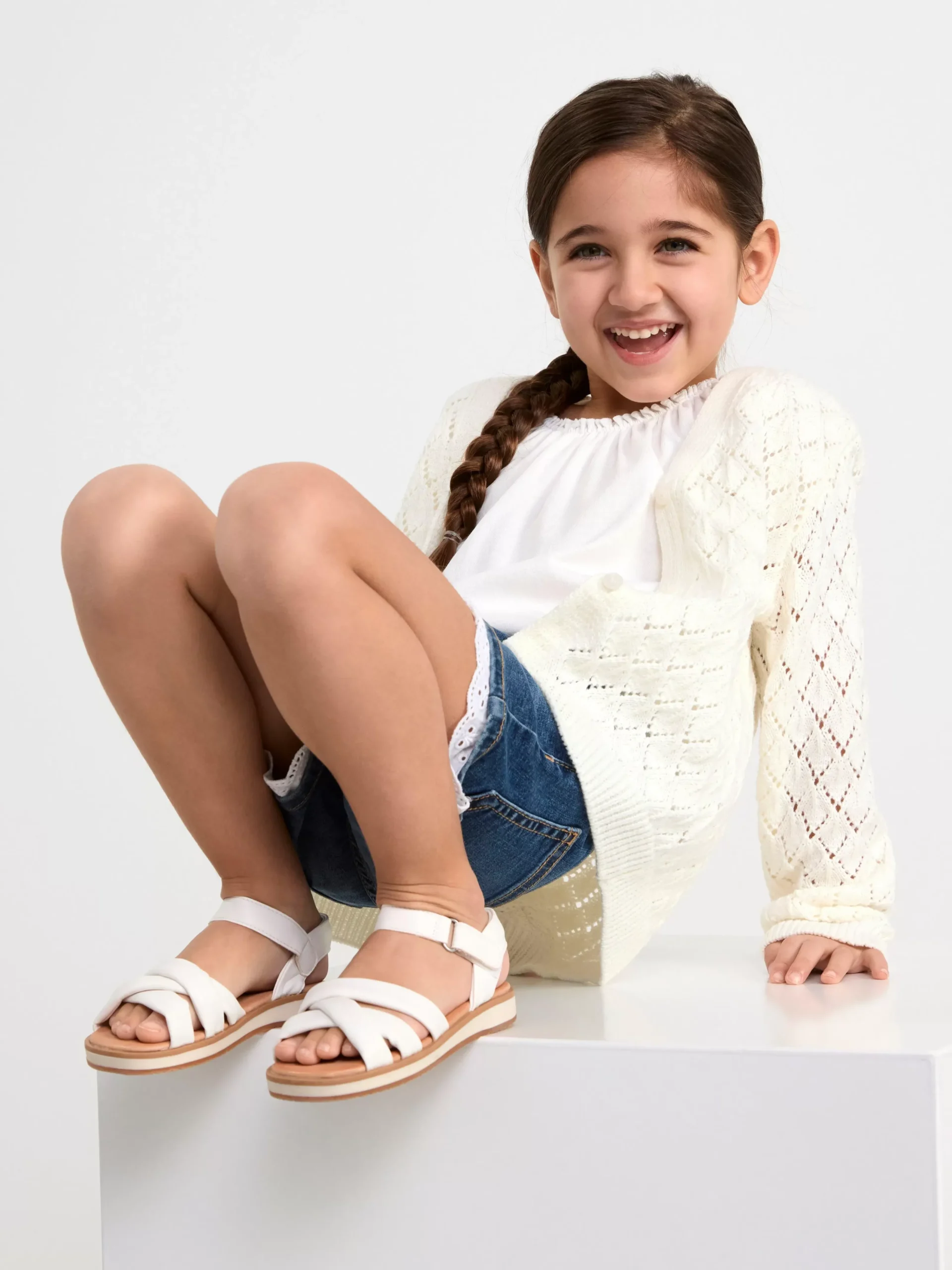 Byxor & Leggings>Lindex Sara Slim Jeansshorts Med Normalhog Midja Och Spets Denim