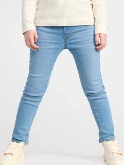 Jeans>Lindex Sara Slim Pull-Up-Jeans Med Normalhog Midja Denim