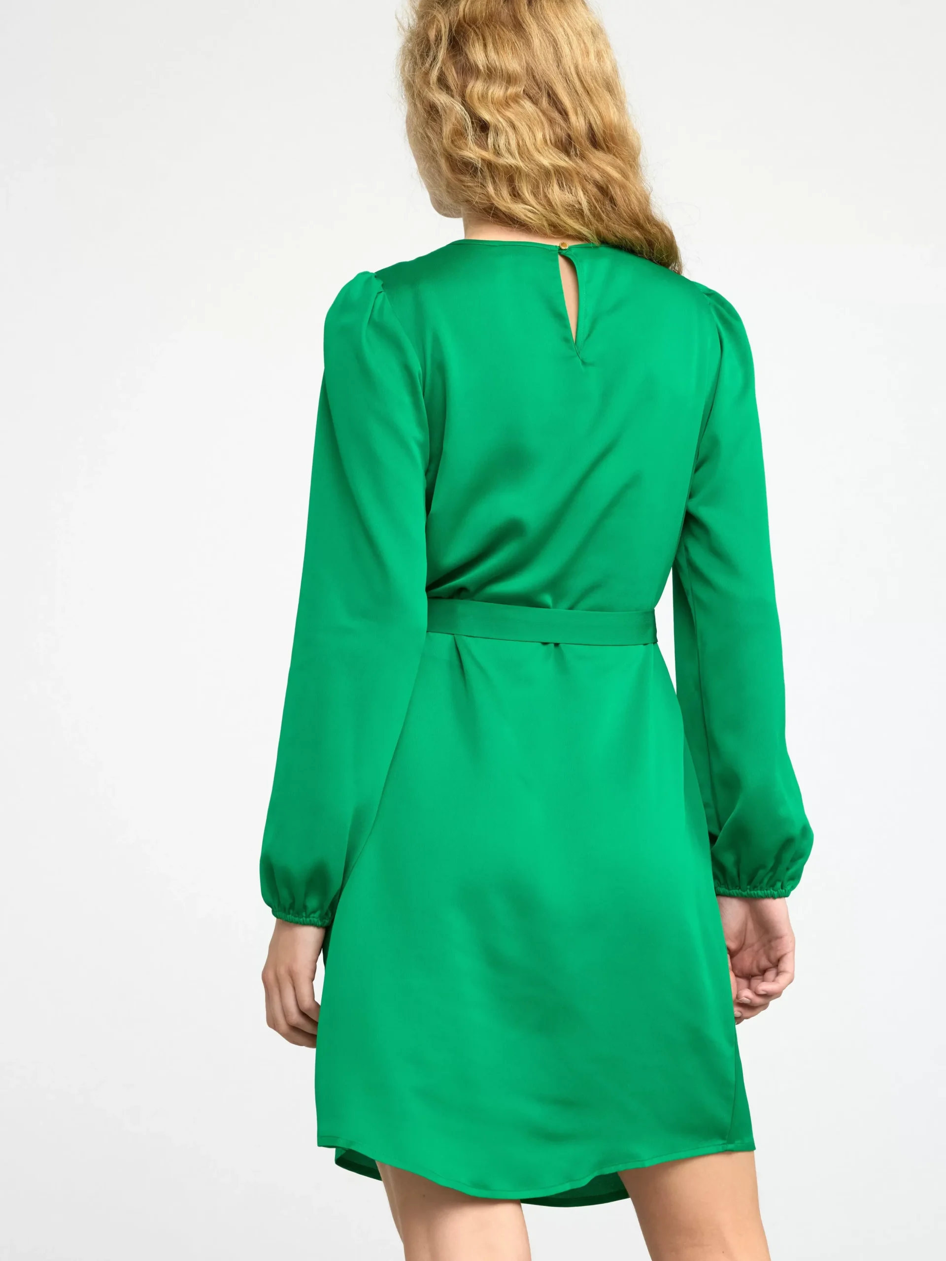 Klänningar>Lindex Satinklanning Med Knytskarp Dark Green