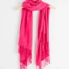 Accessoarer>Lindex Scarf Med Fransar Pink