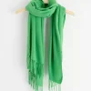 Accessoarer>Lindex Scarf Med Fransar Green