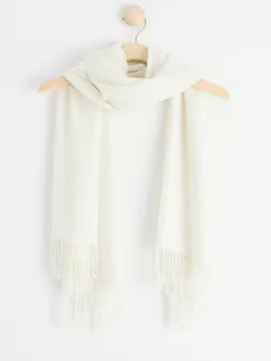 Accessoarer>Lindex Scarf Med Fransar Off White