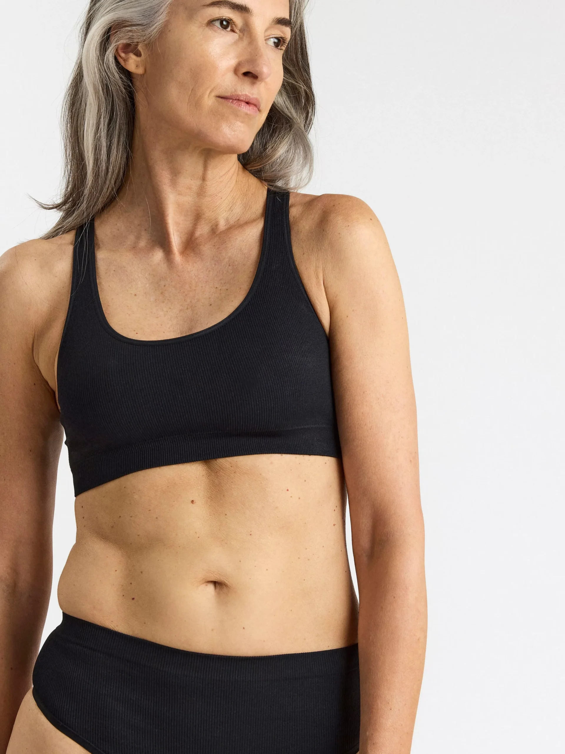 Bh>Lindex Seamless Ribbad Soft Bh Black