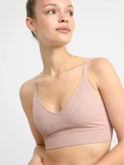 Bh>Lindex Seamless Ribbad Soft Bh Light Dusty Pink