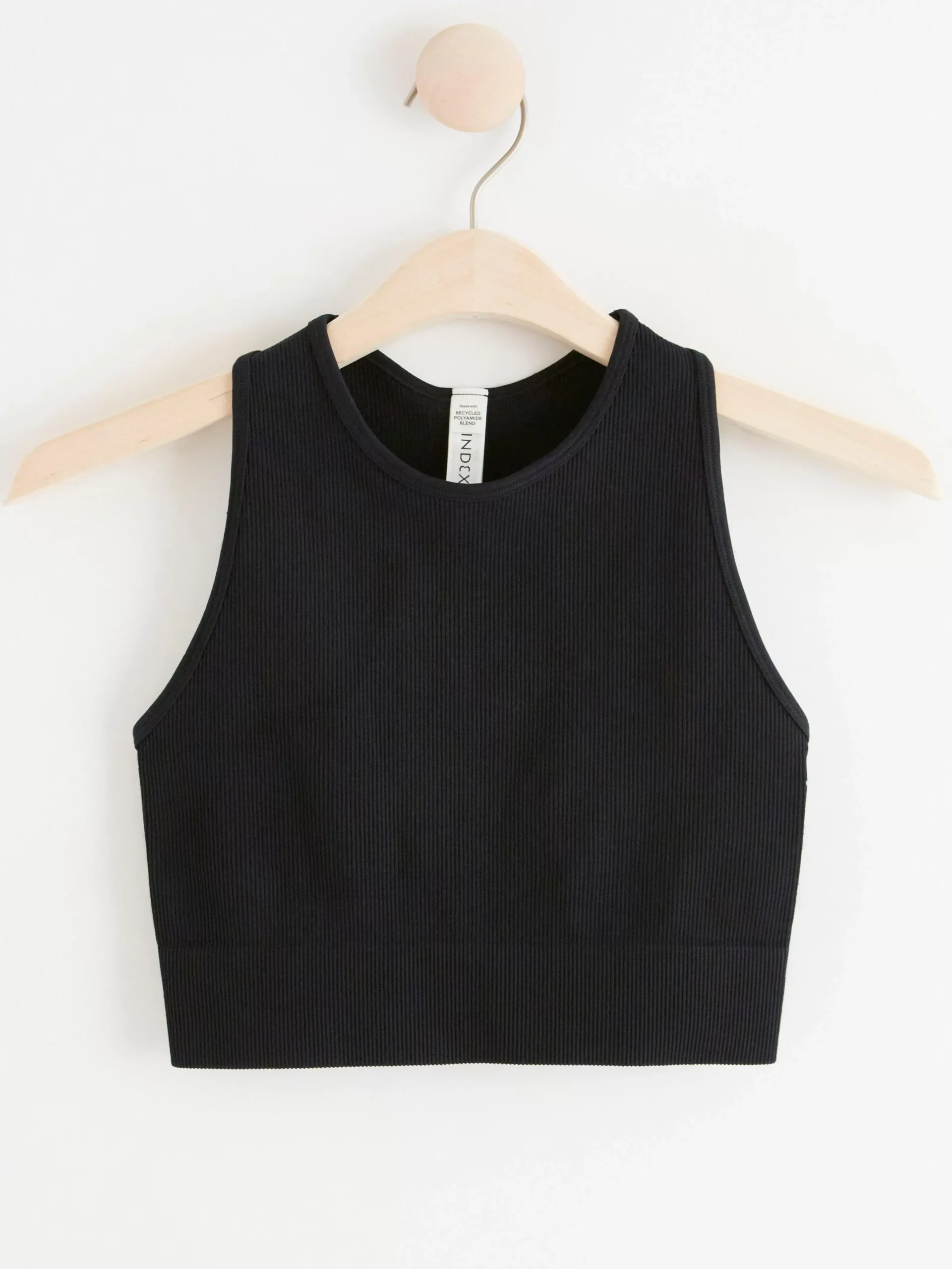 Träningskläder>Lindex Seamless Ribbad Sporttopp Black