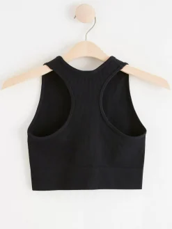 Träningskläder>Lindex Seamless Ribbad Sporttopp Black