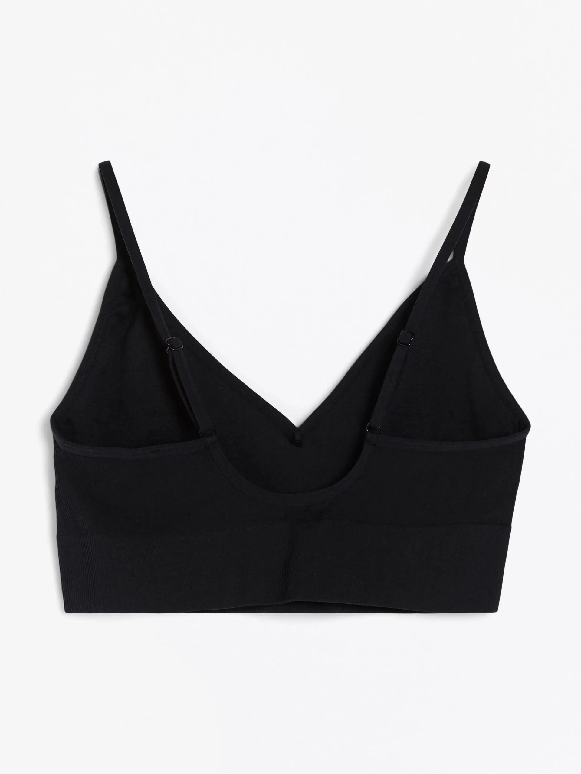 Bh>Lindex Seamless Ribbad V-Ringad Soft-Bh Black