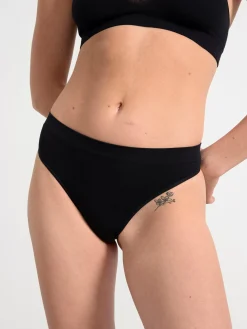 Trosor>Lindex Seamless Stringtrosa Med Normalhog Midja Black