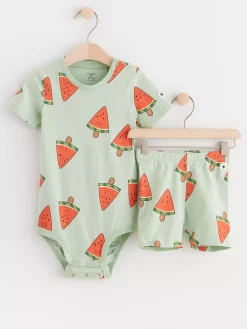 Set>Lindex Set Med Body Och Cykelbyxa Light Green