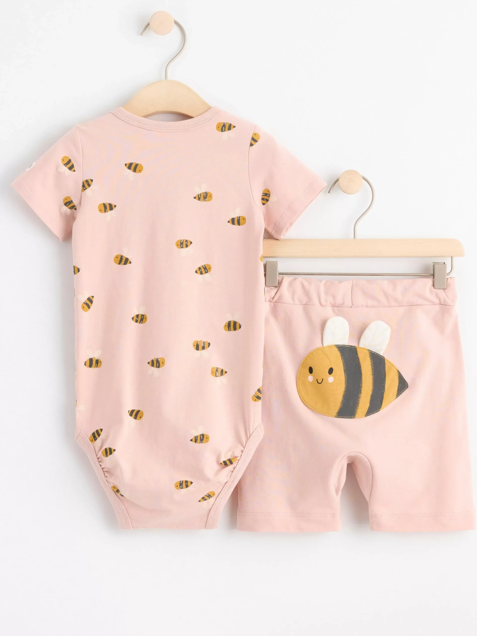 Set>Lindex Set Med Kortarmad Body Och Shorts Light Dusty Pink