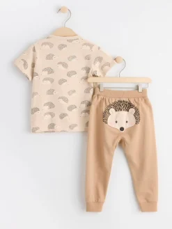 Set>Lindex Set Med Kortarmad Topp Och Byxa Light Beige