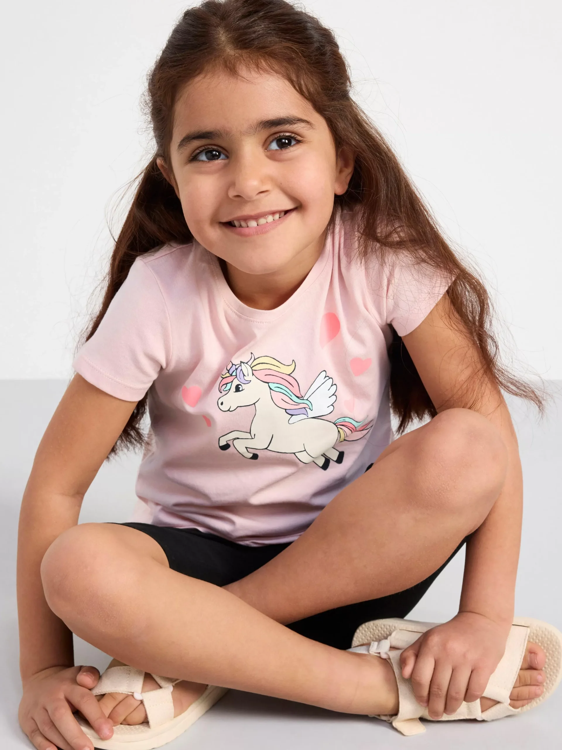 Toppar & T-Shirts>Lindex Set Med Kortarmad Topp Och Cykelshorts Light Dusty Pink