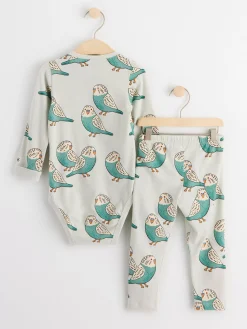 Set>Lindex Set Med Langarmad Body Och Leggings Light Aqua