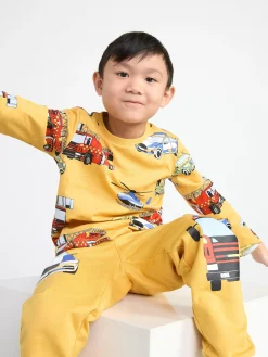 Toppar & T-Shirts>Lindex Set Med Langarmad Topp Och Byxa Light Dusty Yellow