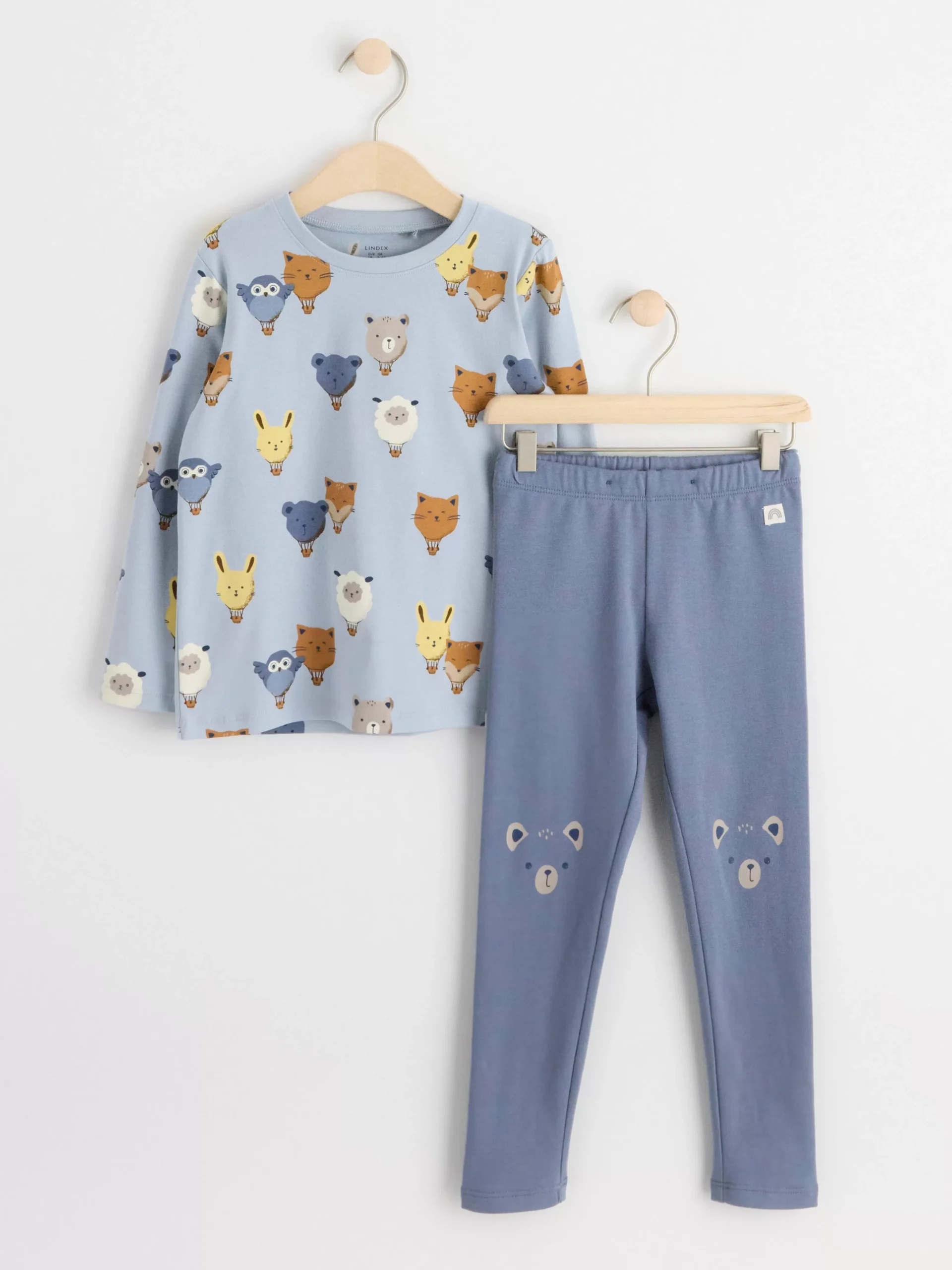 Set>Lindex Set Med Langarmad Topp Och Leggings Light Dusty Blue