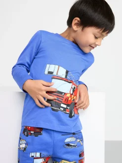 Toppar & T-Shirts>Lindex Set Med Langarmad Topp Och Mjukisbyxor Dk Blue