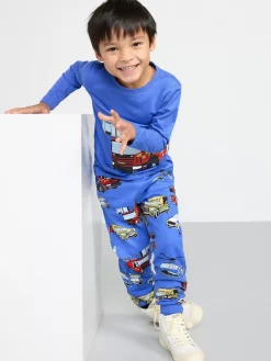 Toppar & T-Shirts>Lindex Set Med Langarmad Topp Och Mjukisbyxor Dk Blue
