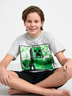 Nattplagg>Lindex Set Med Minecraft Black