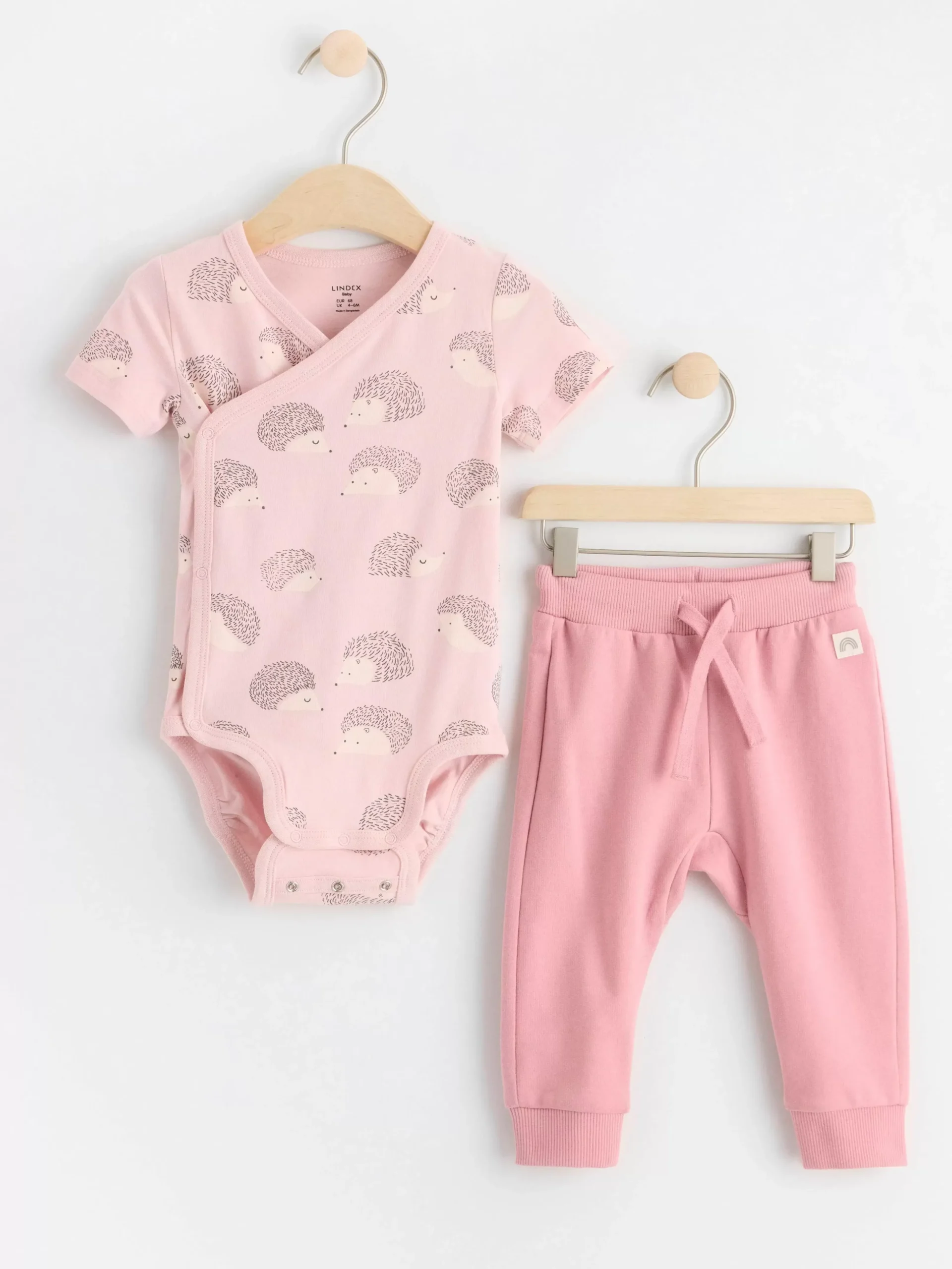 Set>Lindex Set Med Omlottbody Och Byxa Light Pink