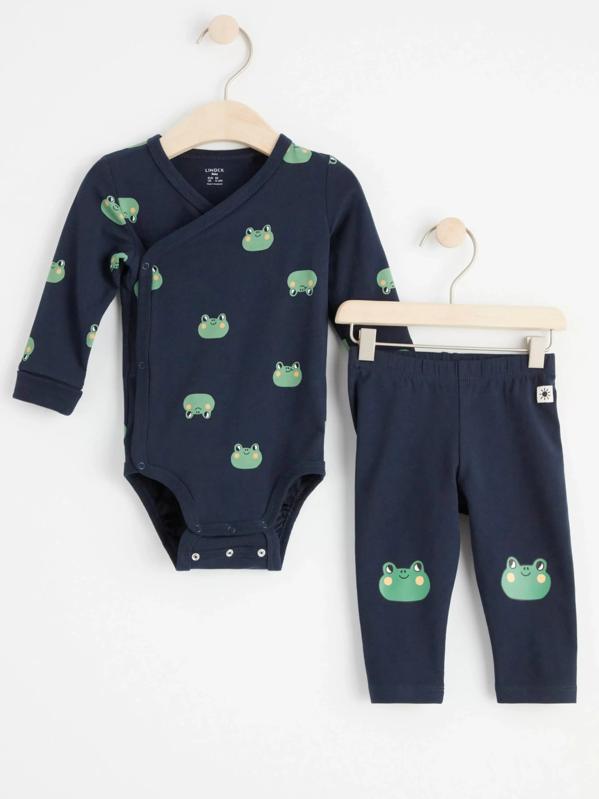 Set>Lindex Set Med Omlottbody Och Leggings Dark Navy