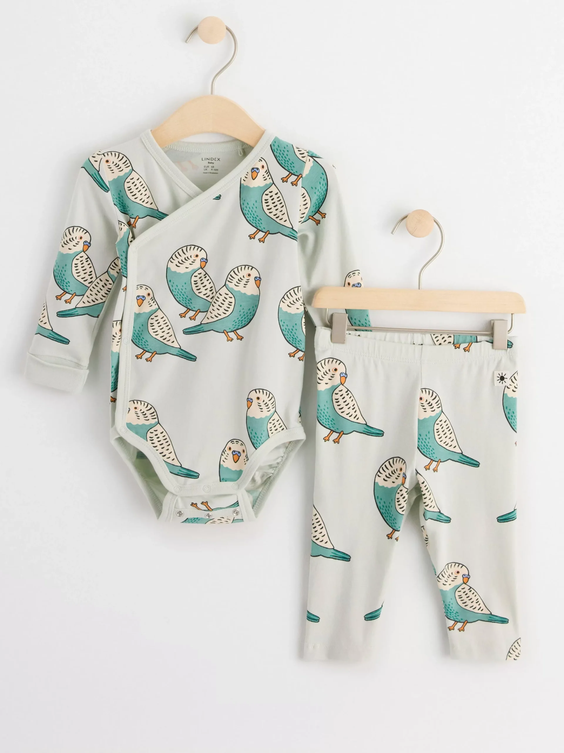 Set>Lindex Set Med Omlottbody Och Leggings Light Aqua