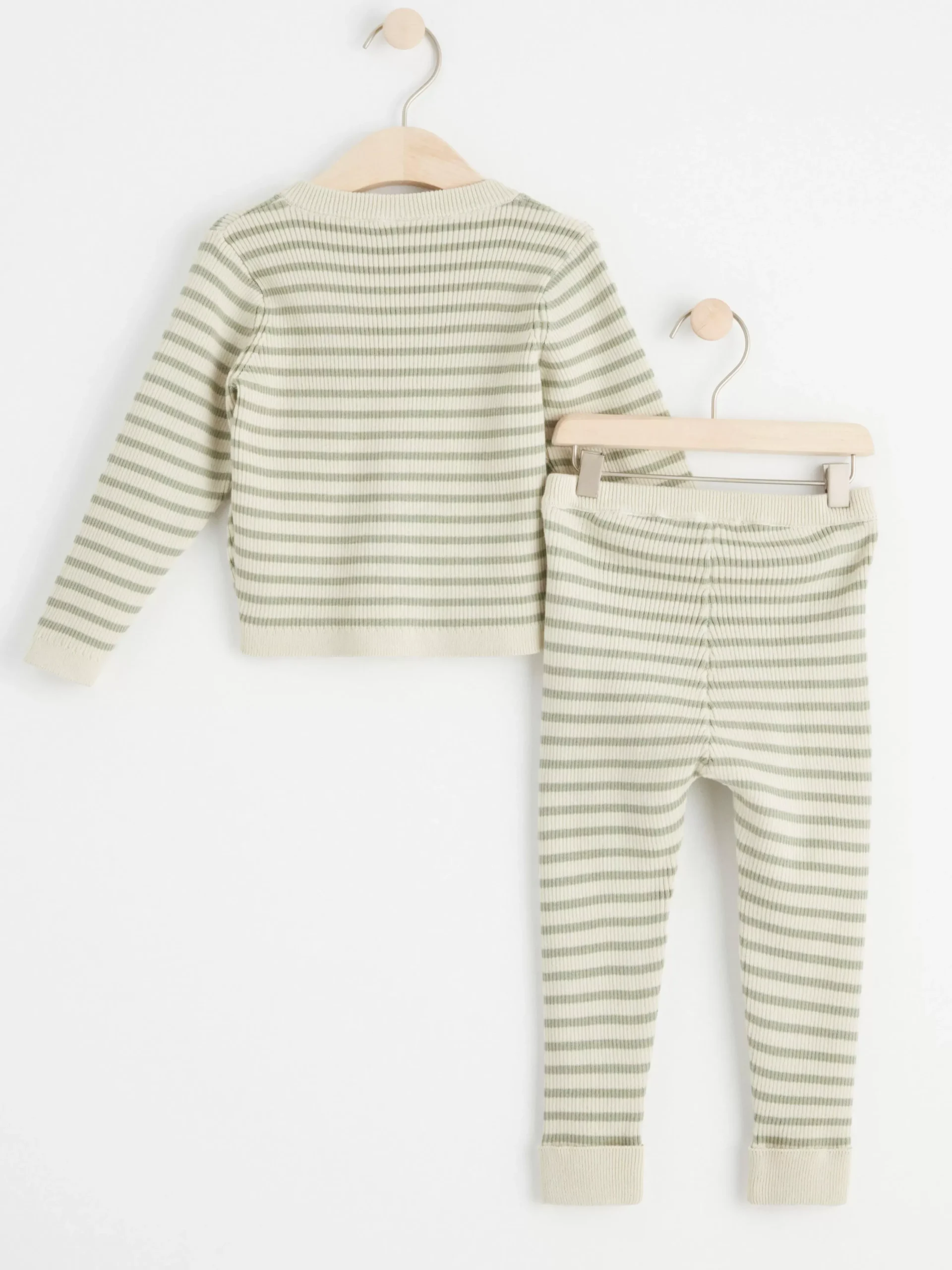 Set>Lindex Set Med Stickad Cardigan Och Leggings Dusty Green