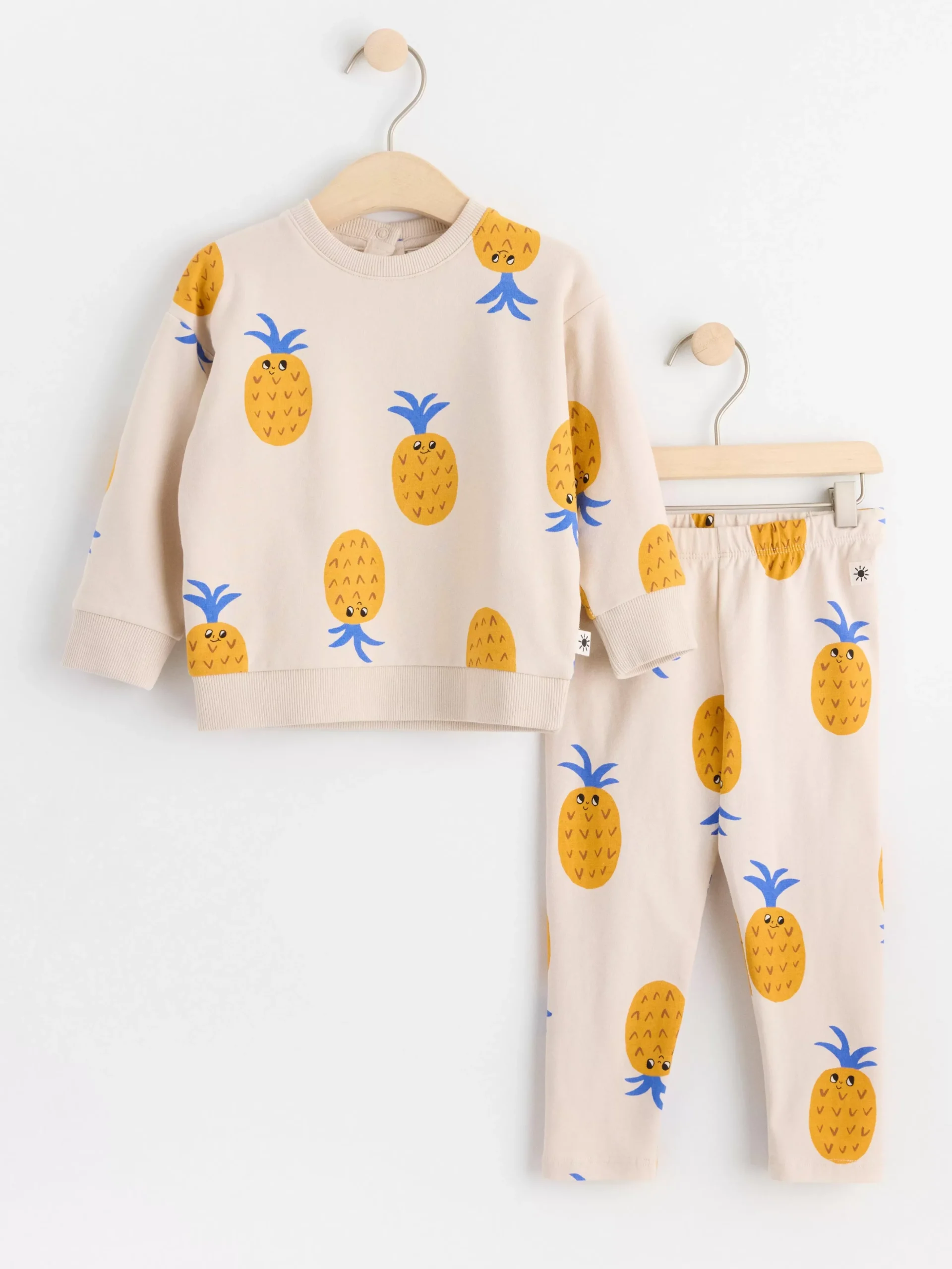 Set>Lindex Set Med Sweatshirt Och Leggings Med Ananaser Light Beige