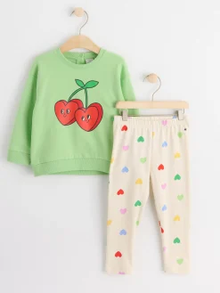 Set>Lindex Set Med Sweatshirt Och Leggings Green