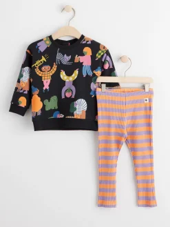 Set>Lindex Set Med Sweatshirt Och Leggings Off Black
