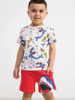 Toppar & T-Shirts>Lindex Set Med T-Shirt Och Shorts Red