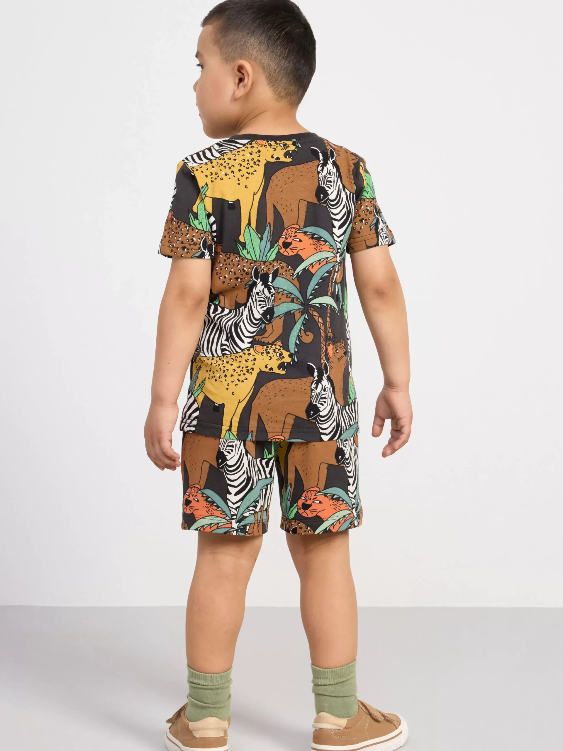 Toppar & T-Shirts>Lindex Set Med T-Shirt Och Shorts Offblack