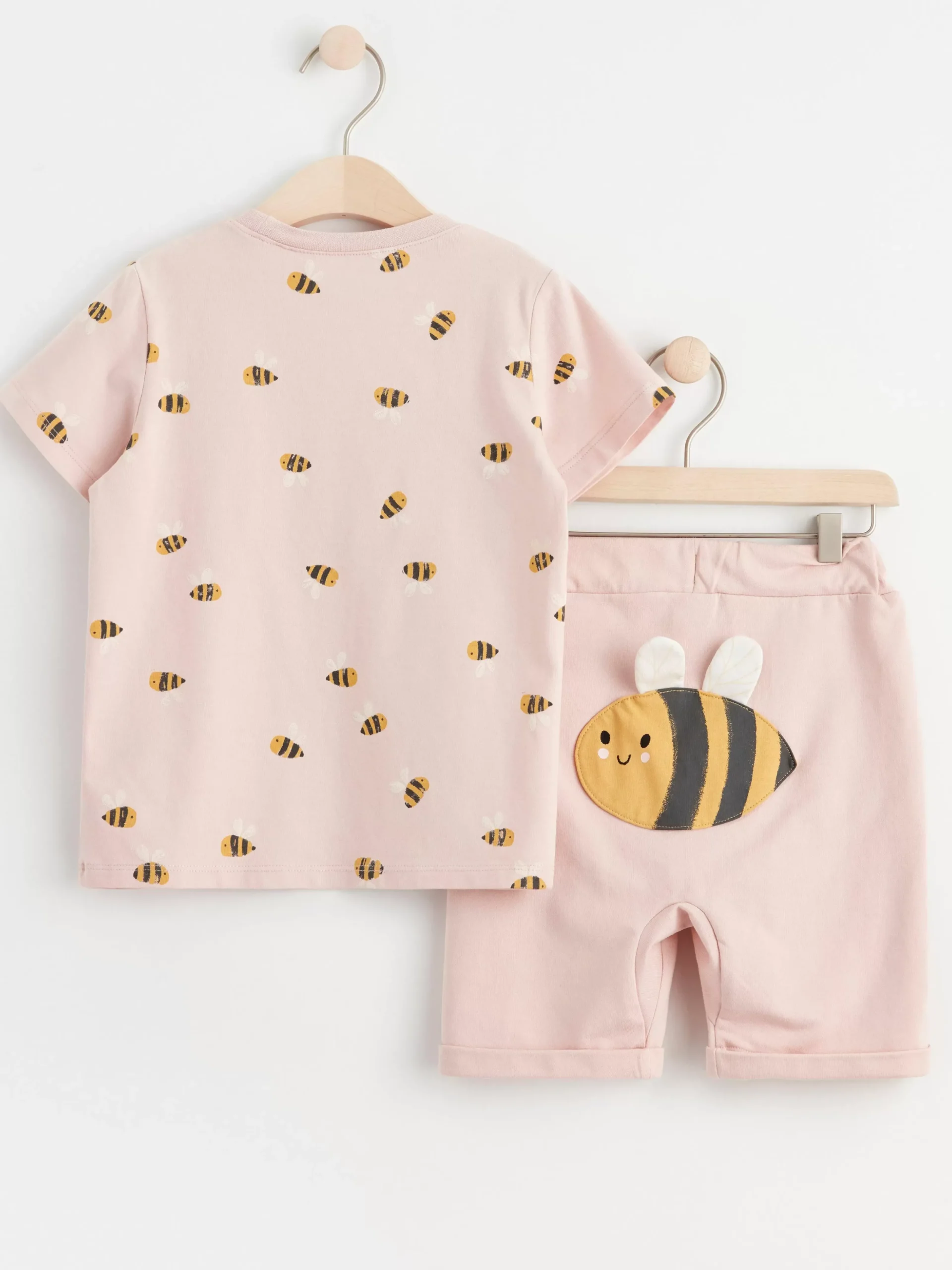Set>Lindex Set Med T-Shirt Och Shorts Med Humlor Light Dusty Pink