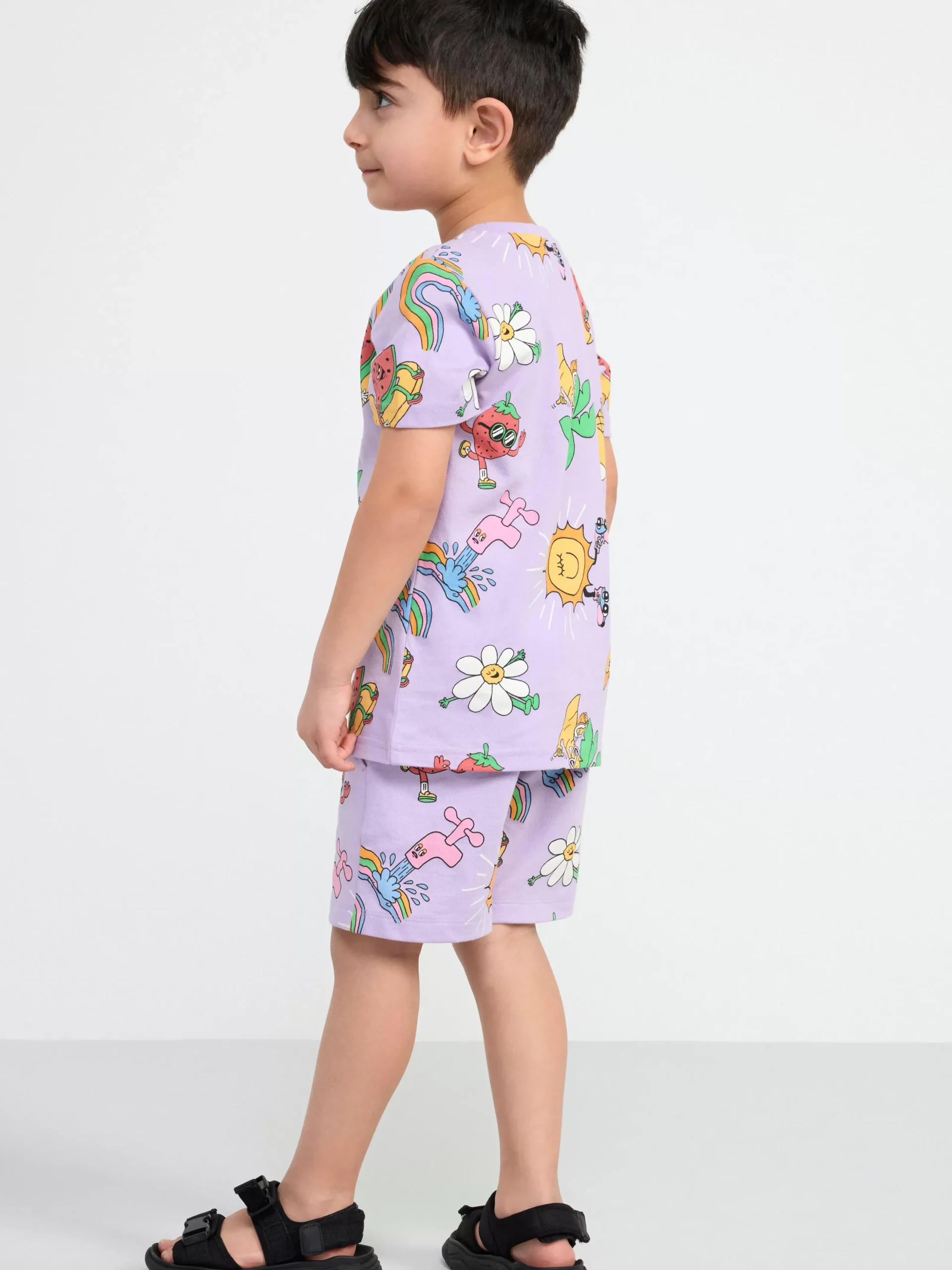 Toppar & T-Shirts>Lindex Set Med T-Shirt Och Shorts Light Lilac
